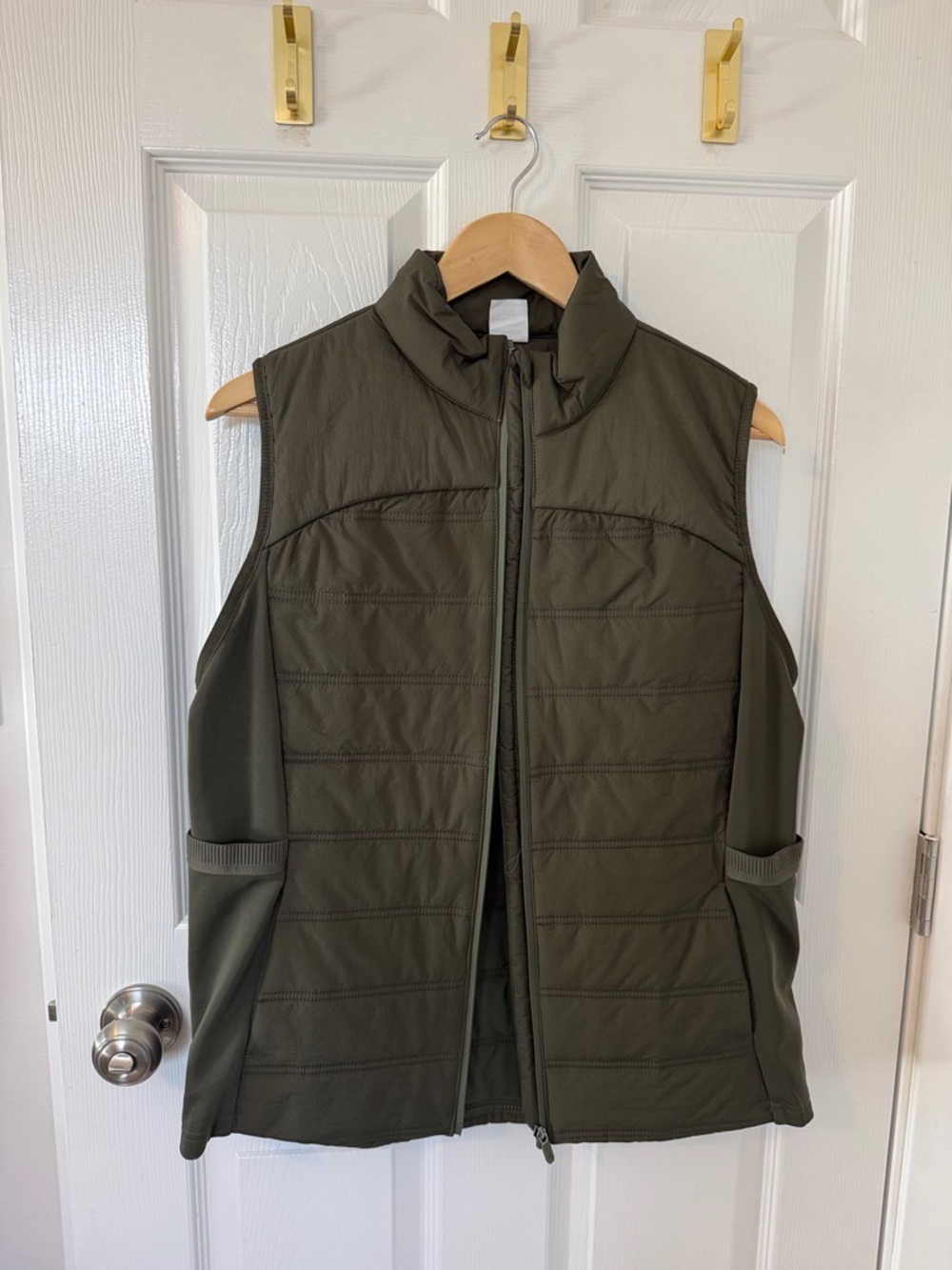 Avia Olive Green Quilted Vest with Stand Collar - Picture 1 of 6